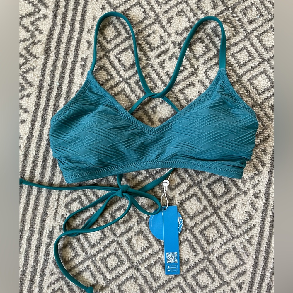 CUPSHE size extra small teal bikini top